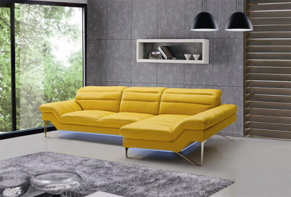 Designer divano multifunzione angolare in pelle imbottito, nuovo.