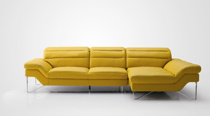 Designer divano multifunzione angolare in pelle imbottito, nuovo.