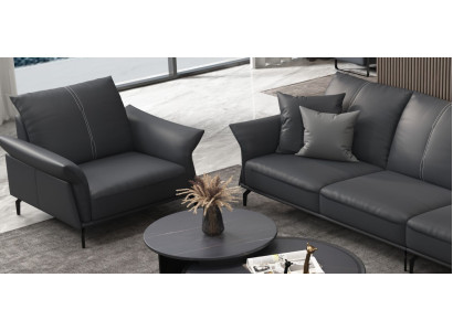 Poltrona Relax in Tessuto Lounge di Lusso Poltrona da Club Imbottita di Design con Posti a Sedere Divano