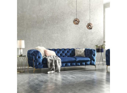 Chesterfield Divano in tessuto Poltrona Seduta Divano Grande XXL 3 posti in Tessuto Couchen