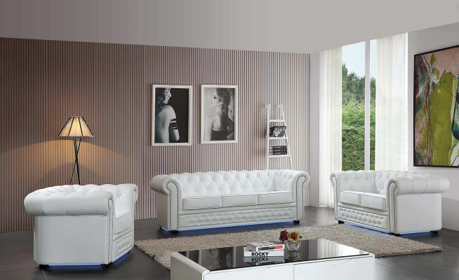 Chesterfield Design Divano di lusso in pelle 3 posti #606