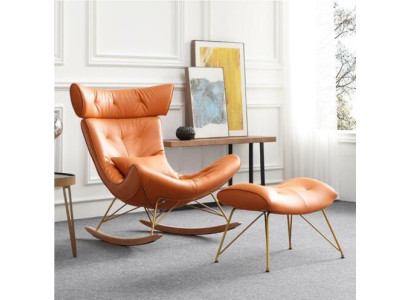 Poltrona in metallo design imbottita per club lounge, sedia oscillante per il soggiorno.