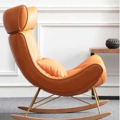 Poltrona in metallo design imbottita per club lounge, sedia oscillante per il soggiorno.