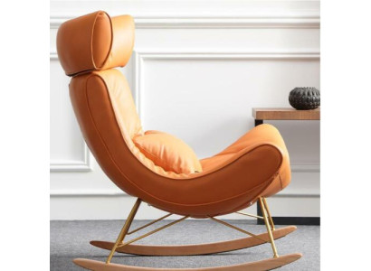 Poltrona in metallo design imbottita per club lounge, sedia oscillante per il soggiorno.