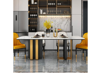 Tavoli in marmo, tavolo moderno, mobili tavoli design, tavolo sala da pranzo in metallo nuovo.