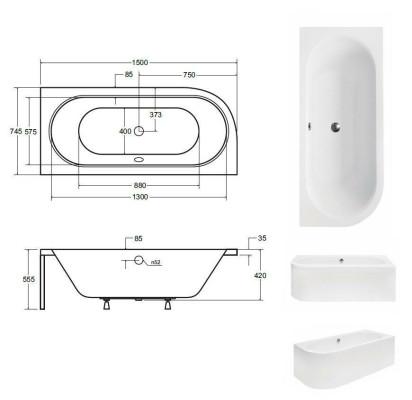 Bagno Vasche da bagno angolari disegnate, vasca bianca ad angolo.