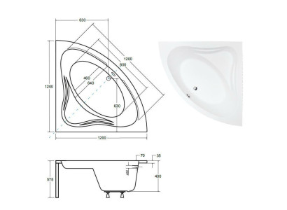 Vasca da bagno Vasca Angolare Design Vasca da bagno Angolare Gonna Scolo Silicone