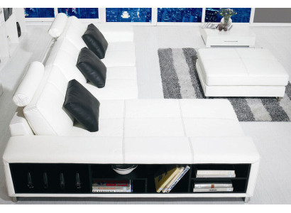 Wohnlandschaft Designer Divano Divano Imbottito in Pelle Divani angolare Forma a L Genov