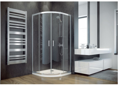 Cabina doccia di alta qualità angolare a quarto di cerchio, box doccia angolare, parete doccia in vetro