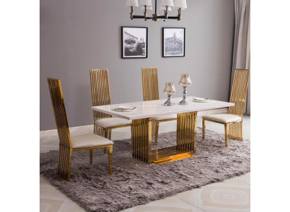 Tavolo da pranzo di lusso in metallo design Mega tavoli in metallo 140x80 Mobili da sala da pranzo.