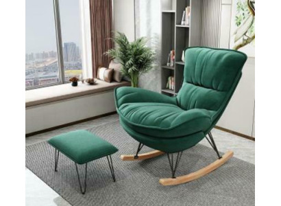 Poltrona Sedia Design Imbottita Tessuto Poggiapiedi Poltrona Club Divano