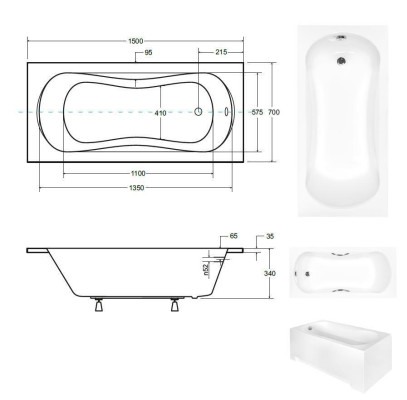 Vasca da bagno Vasca d'angolo 150*70 cm Vasca acrilica Vasca da bagno Vasca d'angolare