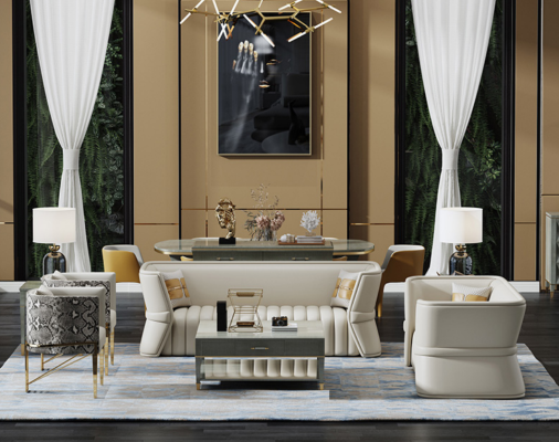 Set di divani 3+2 posti in tessuto per divani in stile design.