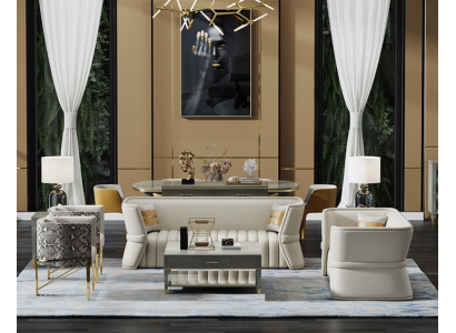 Set di divani 3+2 posti in tessuto per divani in stile design.