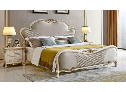 Mobili classici Letto di lusso Set 3 pezzi x2 Comodini Camera da letto in legno massello