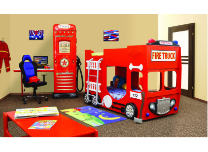 Cameretta dei pompieri Letto a castello Letto a soppalco Letto a castello matrimoniale Letto a due piani Letto a castello per bambini