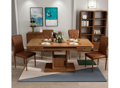Tavolo di lusso Tavoli Moderni Mobili da Sala da Pranzo Tavoli da Pranzo in Legno Tavoli in Legno Marrone Bianco
