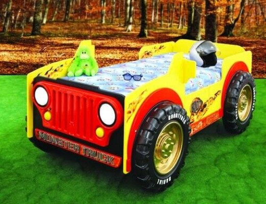 Lettino per bambini Letto per bambini JEEP in ABS Letto Letti Auto Letto per giovani Veicolo Materasso Nuovo