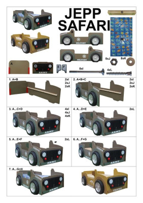 Lettino per bambini Letto Letti Letto per ragazzi Ragazza Jeep Auto Letto per ragazze Nuovo