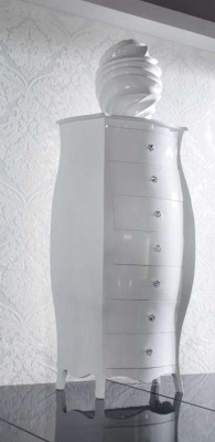 Lussuoso comò armadi cassettiere legno camera da letto design moderno bianco stile grande