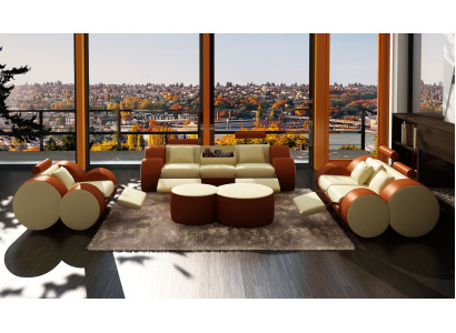 Set di divani imbottiti di design in pelle XXL divano 3+2+1 moderno divani sofa