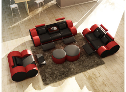 Set di divani imbottiti di design in pelle XXL divano 3+2+1 moderno divani sofa
