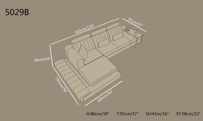 Moderno divano angolare per soggiorno in pelle modello a L