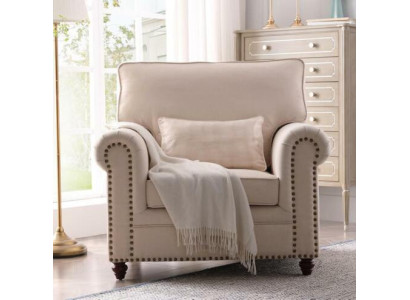 Poltrona in tessuto, divano a una piazza, arredamento per relax, seduta di design, divano lounge in tessuto country.