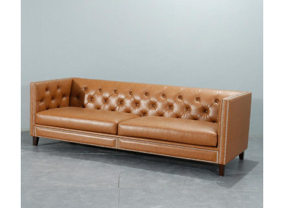 Divano a 4 posti in tessuto moderno in poliestere arancione.