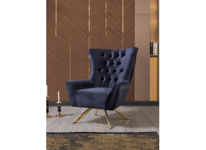 Set di divani blu divano di lusso divani poltrone 3+3+1 posti Chesterfield design velluto