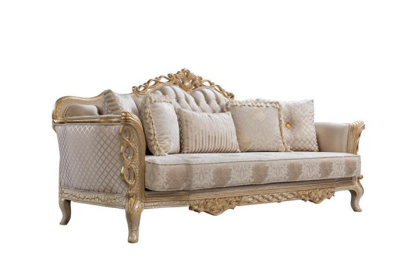Chesterfield Barocco Divano Classico Soggiorno Mobili Set Completo 5 pezzi