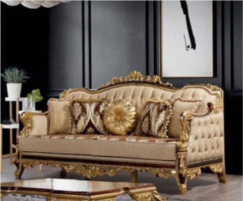 Set di divani classici Tavolino Poltrona Divano 5 pezzi Mobili Chesterfield