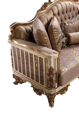 Set di divani classici con cuscini per sedute e tavolino da caffè 5 pezzi