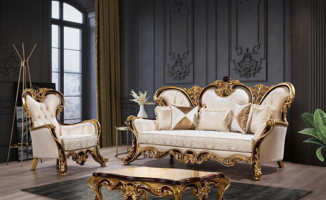 Tavolino in legno da salotto design classico di lusso 119x91cm