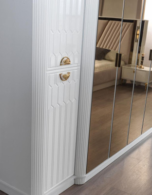 Camera da letto mobili in legno Armadio guardaroba Stile Moderno Bianco Nuovo