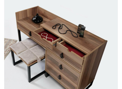 Camera da letto Specchiera Comò in legno Design moderno Di lusso Marrone nuovo