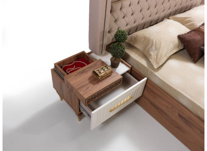Camera da letto Comodini Materiale Legno Stile Arredamento Marrone Nuovo Di lusso