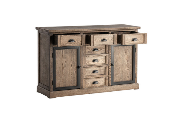 Tavolino consolle in legno marrone con cassetto scaffale tavolino da salotto credenza mobile.