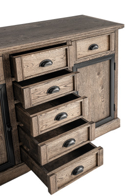 Tavolino consolle in legno marrone con cassetto scaffale tavolino da salotto credenza mobile.