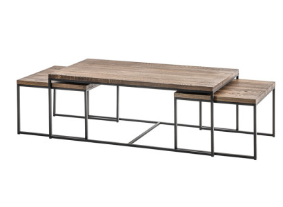 Legno Design Tavolini da Salotto Tavolo Divano Soggiorno 3 Pezzi Set Soggiorno Loft