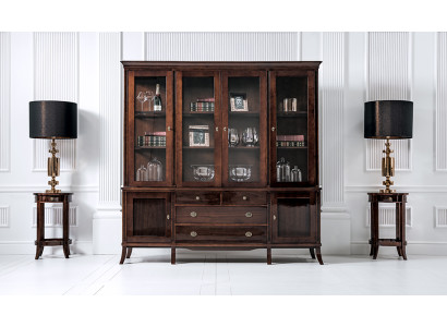 Armadio Dispensa Elegante Credenza in Legno Stile Barocco Laccato Buffet Vetrina Armadio