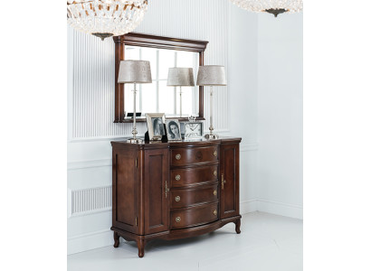 Specchio + Como Armadio Comodini Credenza Camera da letto Set Legno Stile Antico Nuovo
