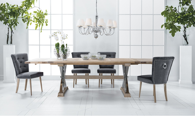 Sala da pranzo - tavoli in legno - set da pranzo - gruppo di sedie - nuovo - tavolo - 4 design