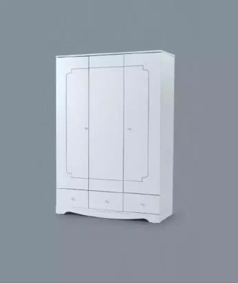 Armadio bianco in legno, armadietto mobile per bambini design bianco.