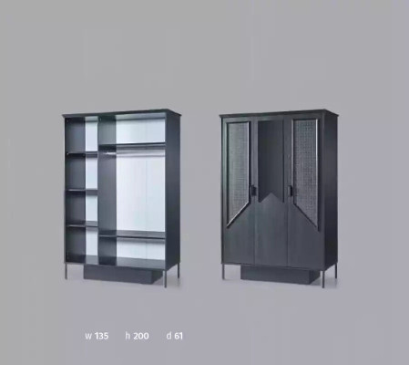 Armadio Armadio Mobili Camera da letto Armadi Legno Loft Arredamento Nero