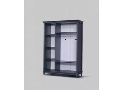 Armadio nero con design di lusso per arredamento della camera da letto.