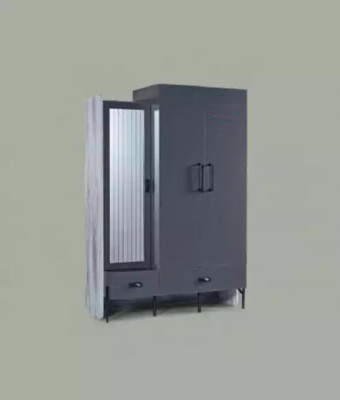 Armadio grigio guardaroba armadi camera da letto in legno mobili arredamento 134cm