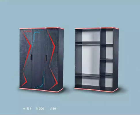 Armadio nero Armadio Mobili Armadi Camera dei bambini Legno 131x60x200