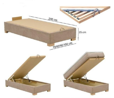 Continentale Boxspring doppio letto letto imbottito in pelle tessile nuovo