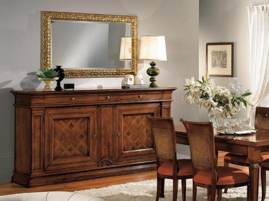 Comò di lusso, credenza, armadio, guardaroba, mobiletto, mobili in stile antico in legno nuovo.